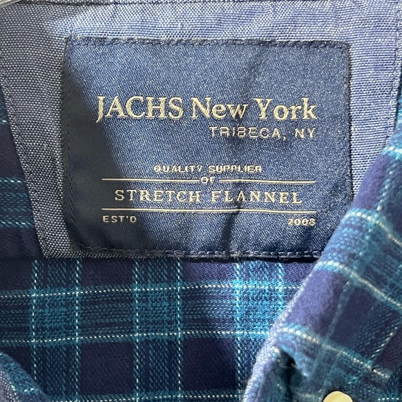 Jachs New York Blue Plaid Button down flannel shirt size 2XL NWT - Picture 6 of 6